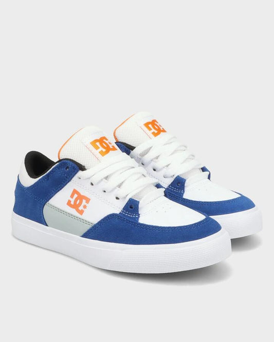 Image of Shoes. Product name - DC Shoes Boys 8-16 Onyx Skate Shoes Blue/White/Orange in Blue/White/Orange colour by brand - DC Shoes