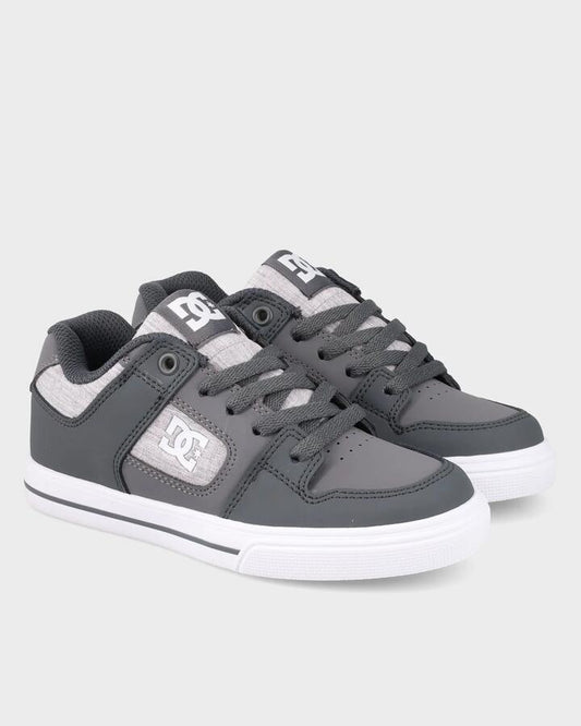 Image of Shoes. Productname: DC Shoes Boys 8-16 Pure Skate Shoes Dark Grey/Grey - in Dark Grey/Grey colour by brand - DC Shoes