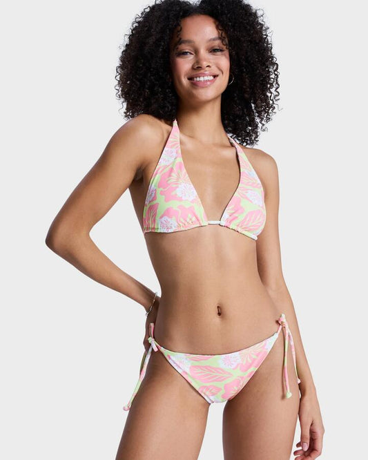Image of Swimwear. Productname: roxy Womens Hibiscus Hype Revo Tiki Tri Bikini Top Daiquiri Green Hibscus Hype - in Daiquiri Green Hibscus Hype colour by brand - Roxy
