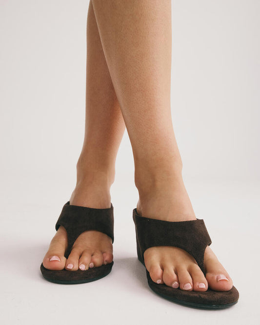 Image of Boots. Productname: Bibi Espresso Suede Vegan Wedges in Espresso Suede colour by brand - Novo