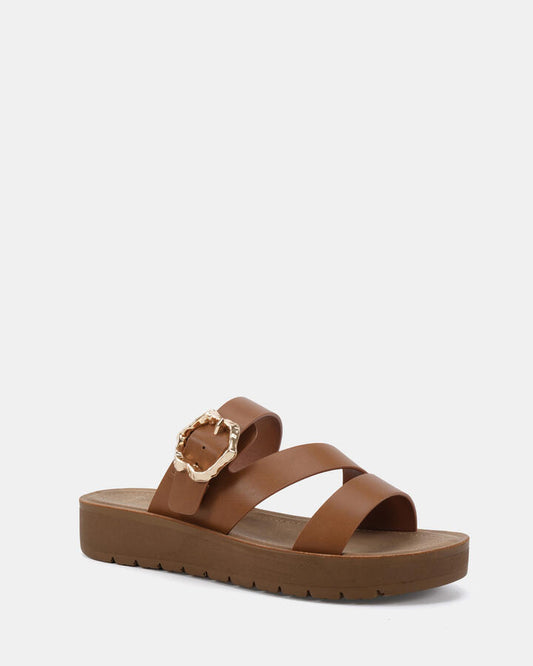 Image of Sandals. Productname: Sevyn: Caramel - Women's Thongs in Caramel colour by brand - Novo