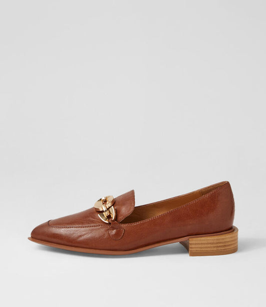 Image of Flats. Productname: Ernest Cognac Polish Leather Loafers in Cognac Polish colour by brand - MIDAS