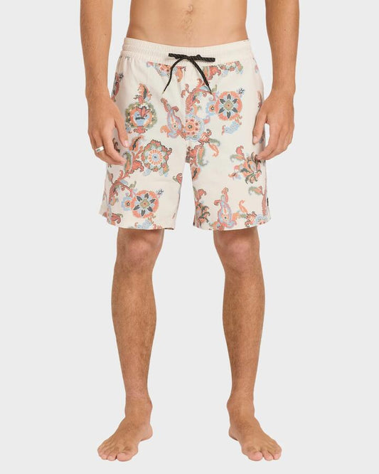 Image of Swimwear. Product name - Billabong Mens Good Times Layback 16" Boardshorts Oatmeal in Oatmeal colour by brand - Billabong