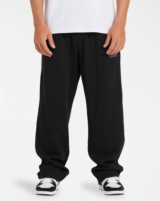 Image of a model wearing Pants. Productname: quiksilver Mens Mercury Poised Carpenter Pants Black - in Black colour by brand - Quiksilver