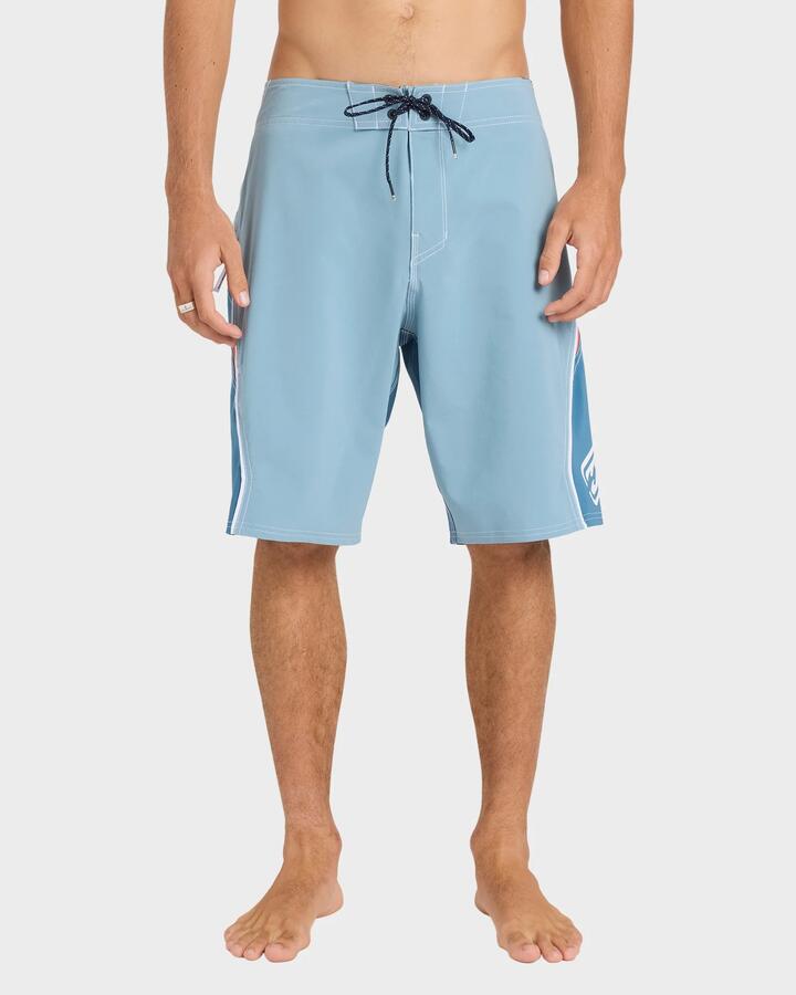 Image of Swimwear. Product name - Billabong Mens Straddie Pro Performance 20" Boardshorts Blue Fog - in Blue Fog colour by brand - Billabong