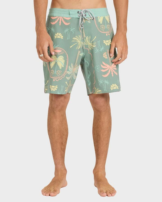 Image of Swimwear. Product name - Billabong Mens Good Times Lo Tide 17.5" Boardshorts Moss Green - in Moss Green colour by brand - Billabong