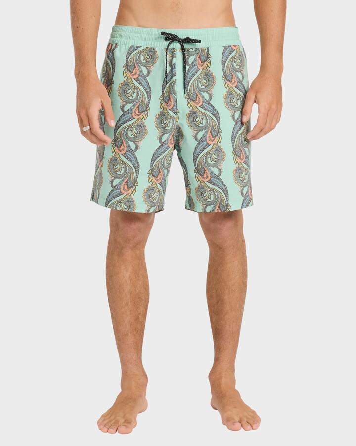 Image of Swimwear. Product name - Billabong Mens Good Times Layback 16" Boardshorts Granite Green in Granite Green colour by brand - Billabong