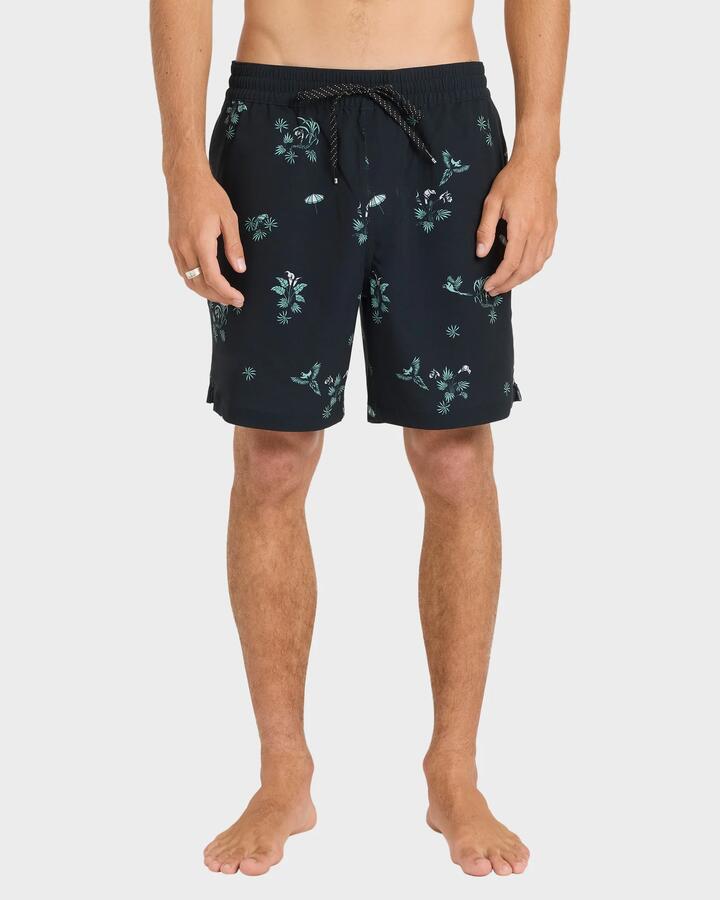 Image of Swimwear. Product name - Billabong Mens Good Times Layback 16" Boardshorts Black in Black colour by brand - Billabong