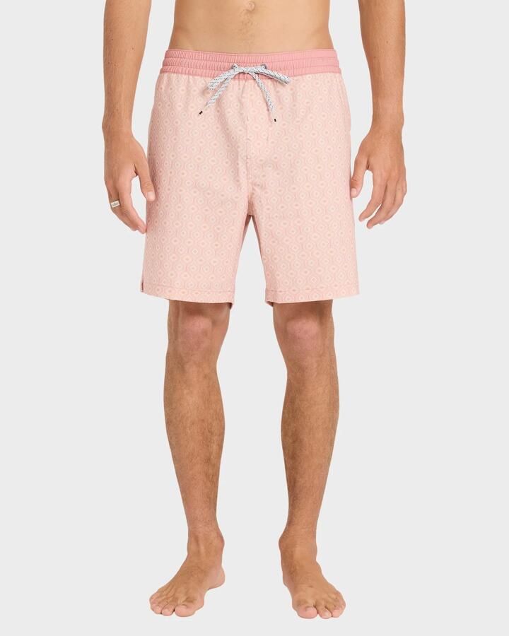 Image of Swimwear. Product name - Billabong Mens Good Times Layback 16" Boardshorts Vintage Pink - in Vintage Pink colour by brand - Billabong