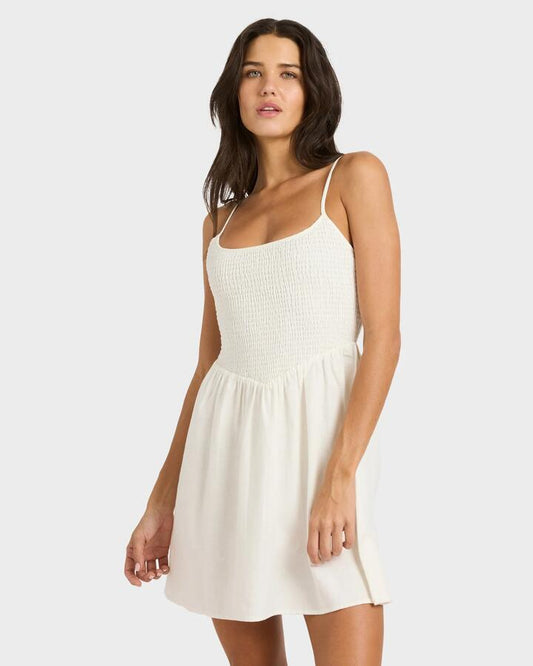 Image of Dresses. Productname: billabong Womens True Love Mini Dress Salt Crystal - in Salt Crystal colour by brand - Billabong