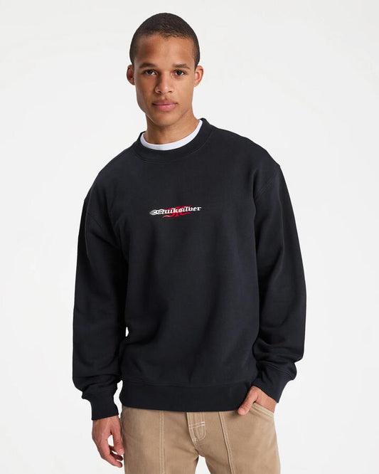 Image of Accessories. Productname: quiksilver Mens Mercury Trident Crew Neck Black - in Black colour by brand - Quiksilver
