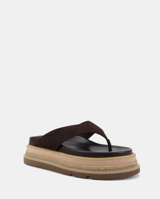 Image of Sandals. Productname: Spoil: Espresso Suede - Women's Thongs in Espresso Suede colour by brand - Novo