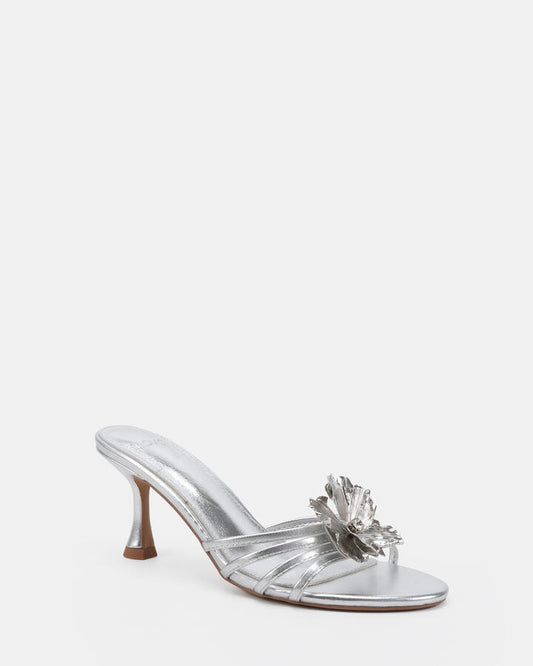 Image of Sandals. Product name - Leilany Silver Mules in Multi colour by brand - Novo