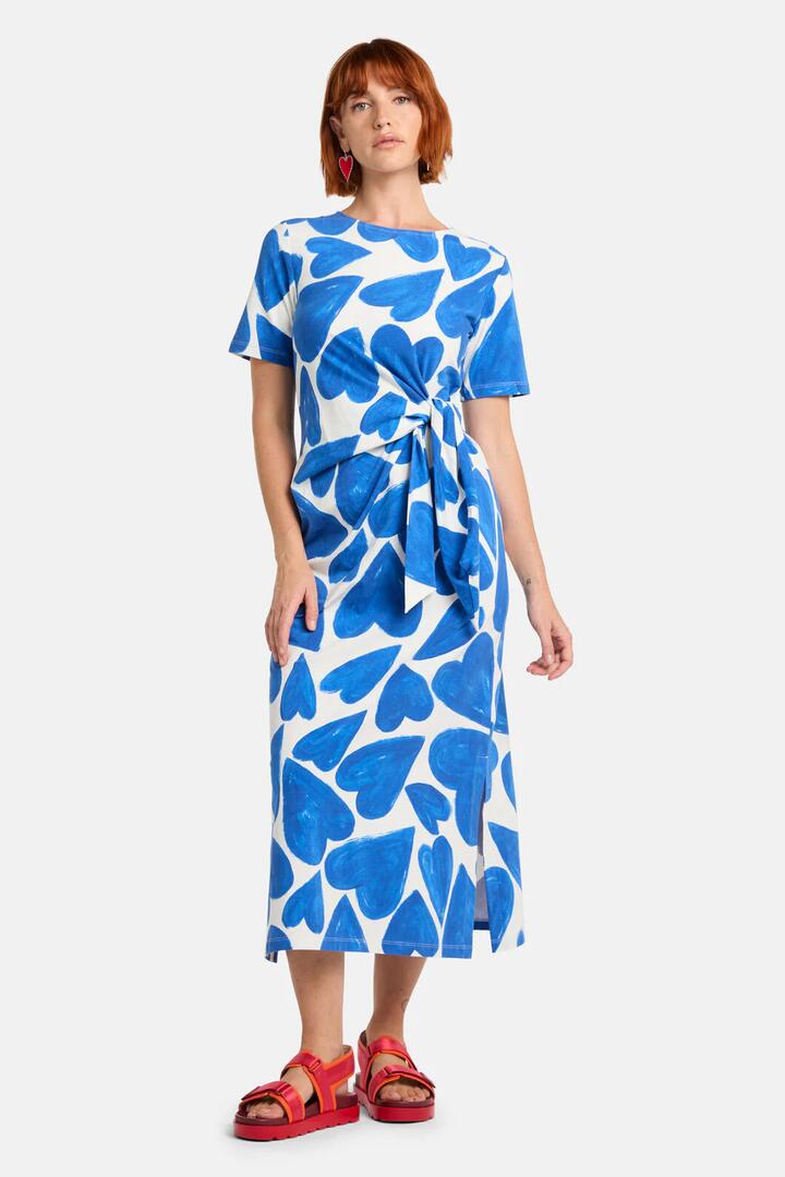 Image of Dresses. Productname: Heartbeat Print Tee Dress in Blue colour by brand - Gorman
