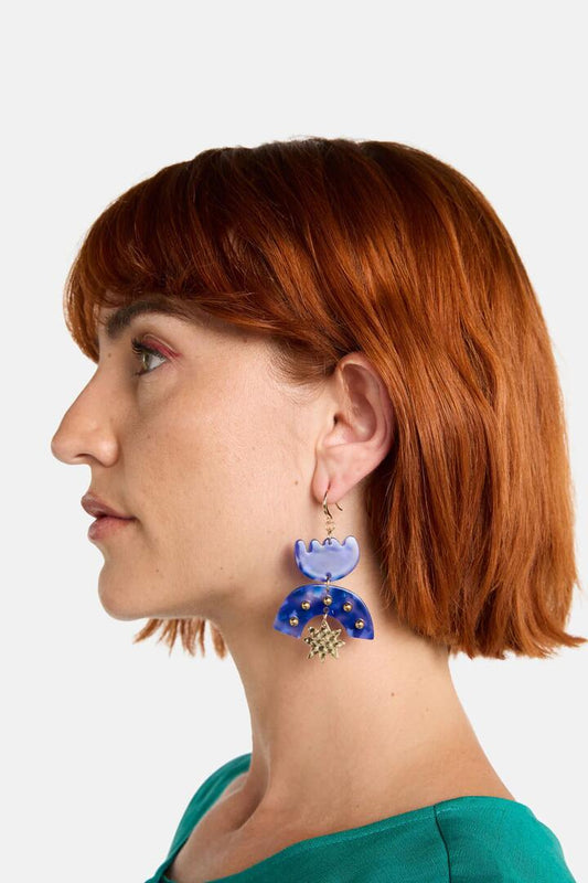 Image of Earrings. Productname: Tropic Star Earrings in Blue colour by brand - Gorman