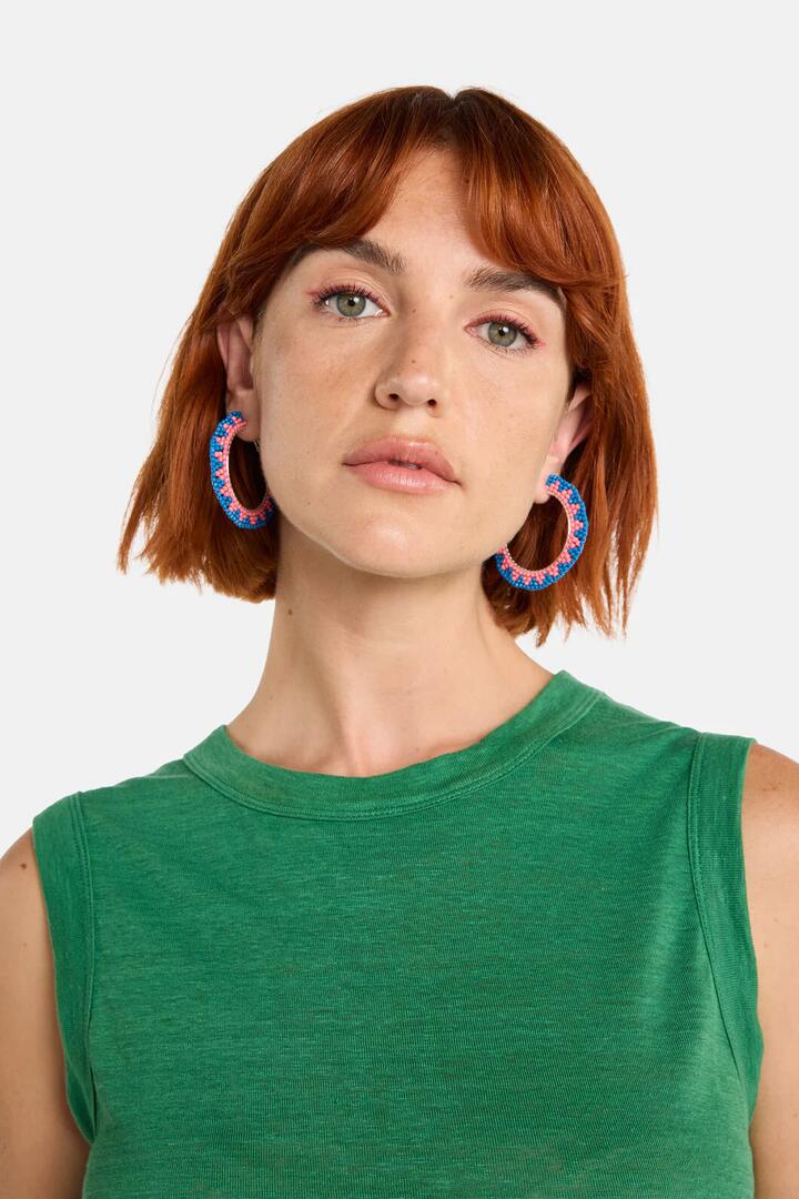 Image of Earrings. Productname: Ziggy Zag Earrings Pink in Pink colour by brand - Gorman