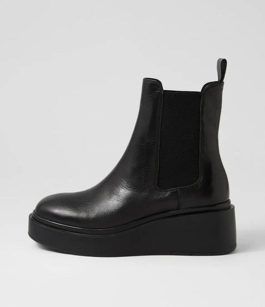 Image of Boots. Productname: Sam Black Leather Chelsea Boots in Black-Black Sole colour by brand - MOLLINI