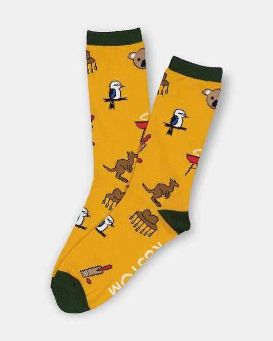 Image of Socks. Productname: Kustom Mens Aussie Stuff Socks Multi - in Multi colour by brand - Kustom