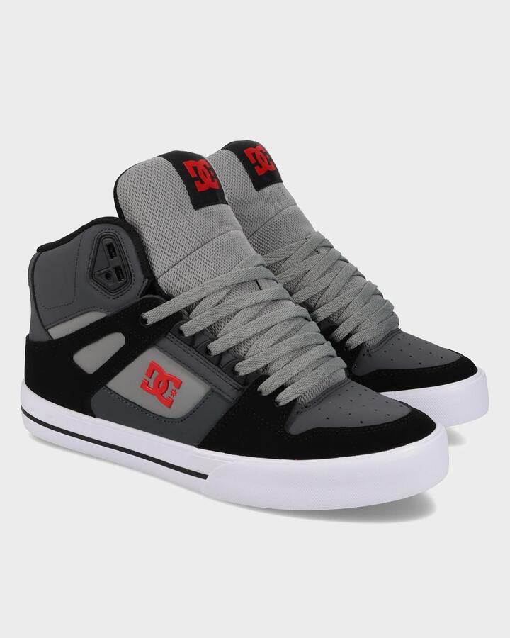 Image of Sneakers. Product name - DC Shoes Mens Pure High-Top Wc Sneakers Black/Grey/Red in Black/Grey/Red colour by brand - DC Shoes