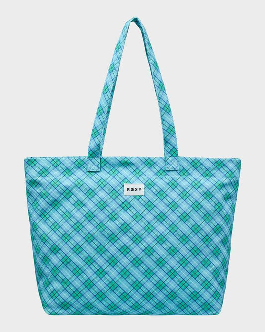 Image of Bags. Productname: roxy Womens Sweeter Than Honey Tote Bag Katydid As If Plaid - in Katydid As If Plaid colour by brand - Roxy
