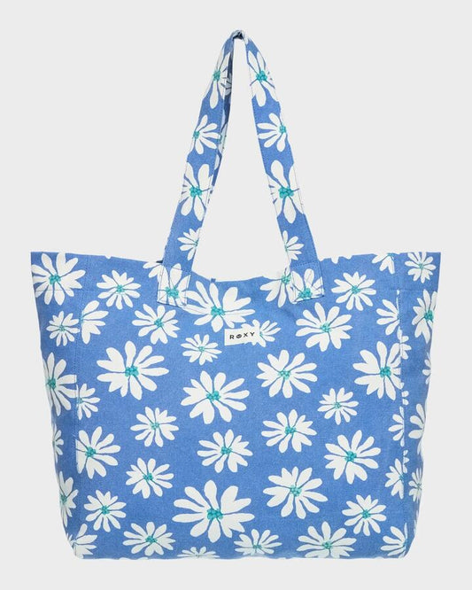 Image of Bags. Productname: roxy Womens Anti Bad Vibes Tote Bag Coconut Milk Flower Soul - in Coconut Milk Flower Soul colour by brand - Roxy