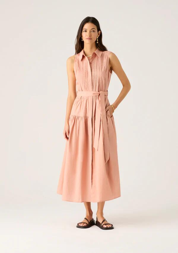 Image of Dresses. Productname: Aurelia Shirt Dress in Mellow Peach colour by brand - MOS The Label