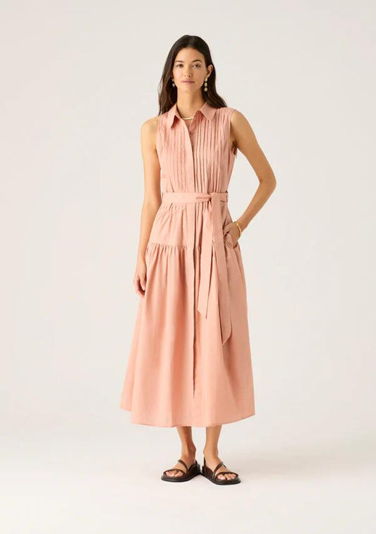 Image of Dresses. Productname: Aurelia Shirt Dress in Mellow Peach colour by brand - MOS The Label