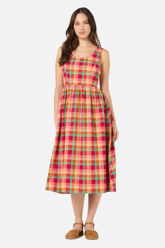 Image of Dresses. Productname: Piper Check Midi Dress in Pink Multi colour by brand - Princess Highway