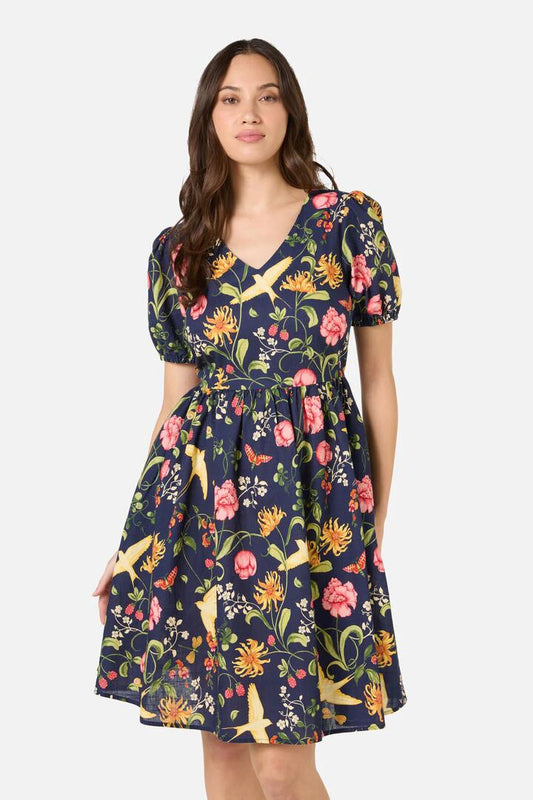 Image of Dresses. Productname: Whimsical Garden Mini Dress in Navy colour by brand - Princess Highway