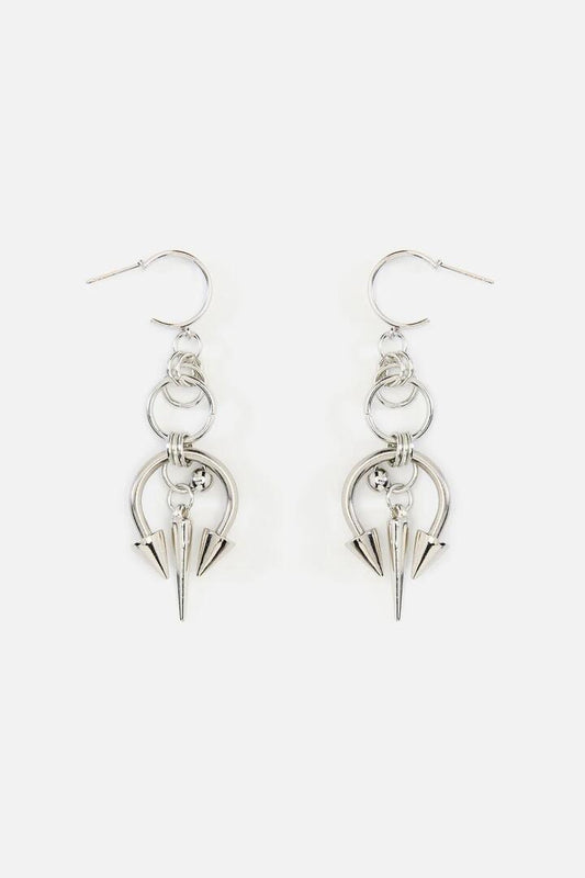 Image of Earrings. Productname: Spiked Bull Ring Earrings in Silver colour by brand - Black Friday
