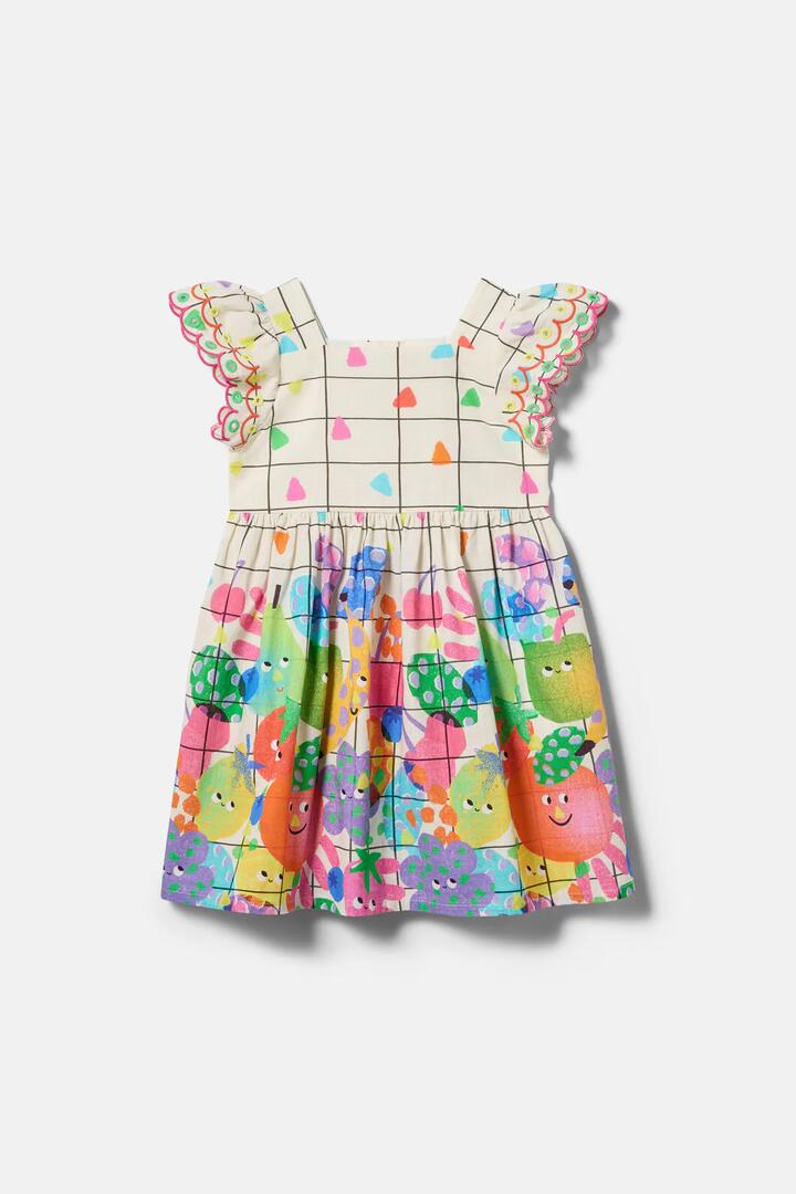 Image of Dresses. Product name - Tutti Frutti Kids Border Dress in Multi colour by brand - Gorman