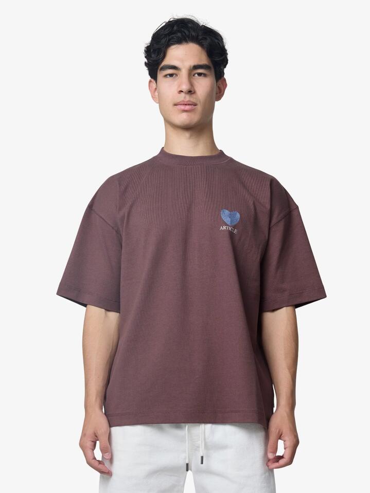 Image of T-Shirts. Productname: Article One Article Heart Tee in Chocolate colour by brand - Article One