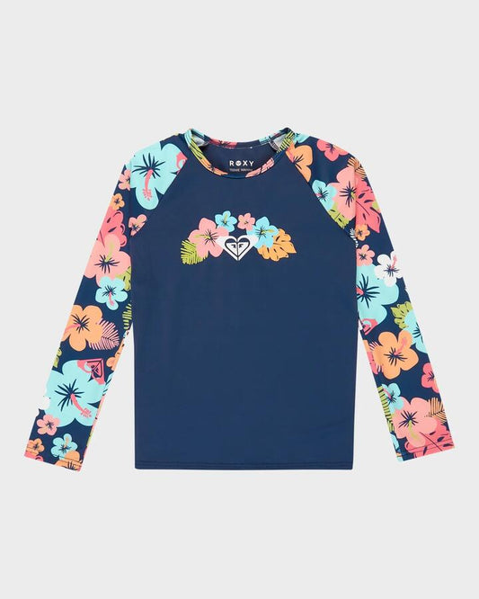 Image of Coats & Jackets. Productname: roxy Girls 2-7 Morning Flower Lycra Set Rash Vest Mood Indigo Morning Flowers Tw - in Mood Indigo Morning Flowers Tw colour by brand - Roxy