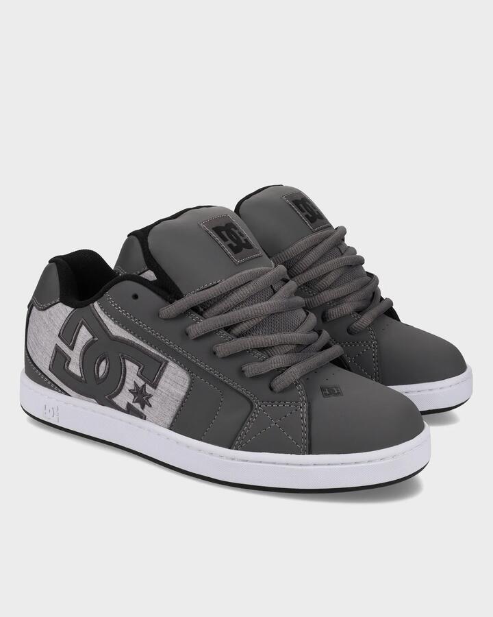 Image of Shoes. Product name - DC Shoes Mens Net Skate Shoes Grey/Black/White in Grey/Black/White colour by brand - DC Shoes