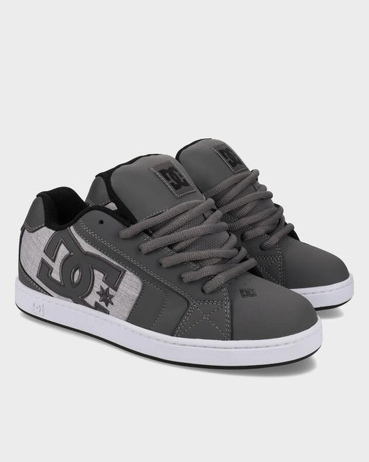 Image of Shoes. Product name - DC Shoes Mens Net Skate Shoes Grey/Black/White in Grey/Black/White colour by brand - DC Shoes