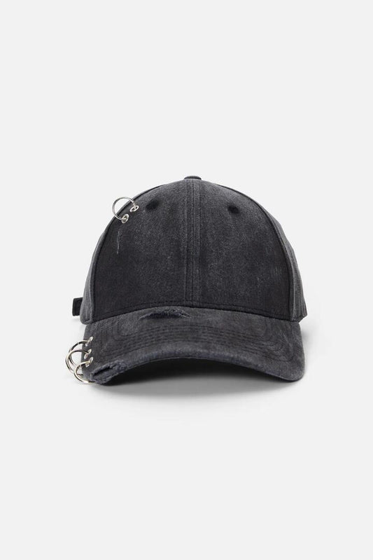 Image of Hats. Productname: Simple Distressed Pierced Cap in Grey colour by brand - Black Friday