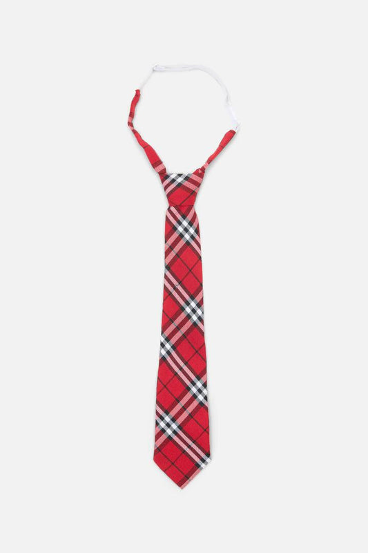 Image of Accessories. Productname: Tartan Adjustable Neck Tie in Red/White colour by brand - Dangerfield