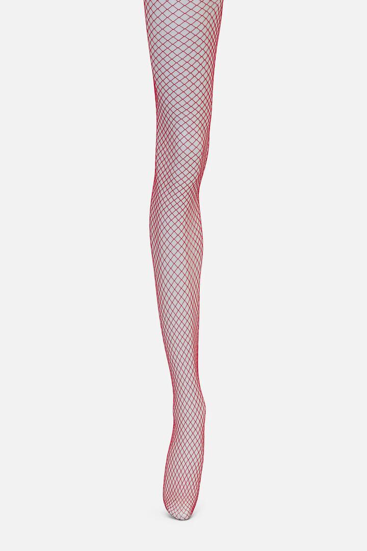 Image of Lingerie. Productname: Red Fishnet Tights in Red colour by brand - Dangerfield