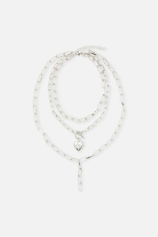 Image of Necklaces. Productname: Layered Necklace in Silver colour by brand - Dangerfield