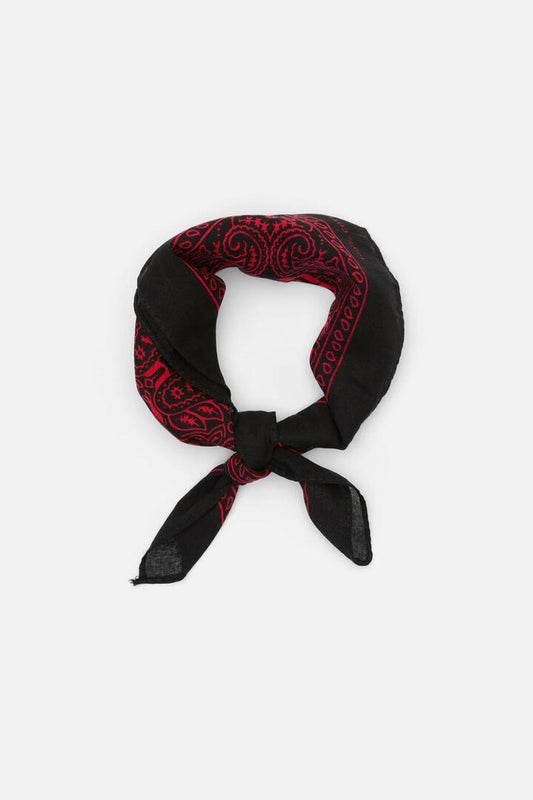 Image of Scarves & Shawls. Productname: Border Cotton Bandana in Black Red colour by brand - Dangerfield