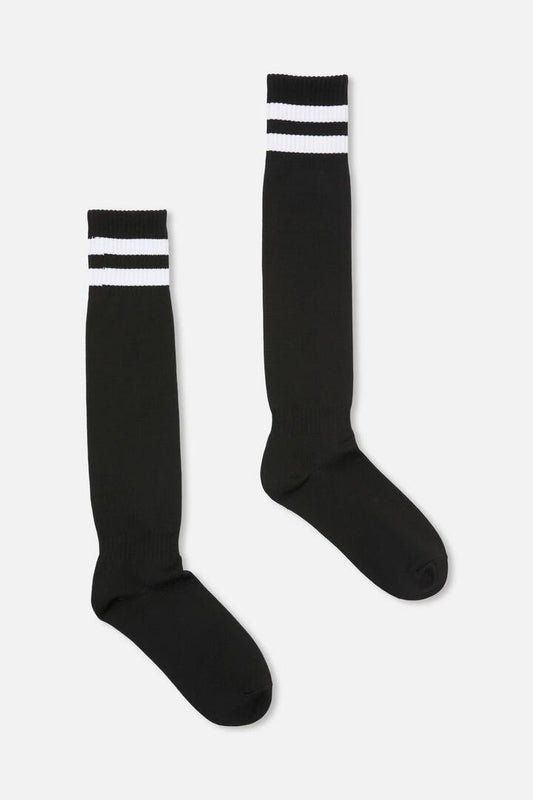 Image of Socks. Productname: Triple Stripe Knee Sock in Black colour by brand - Dangerfield