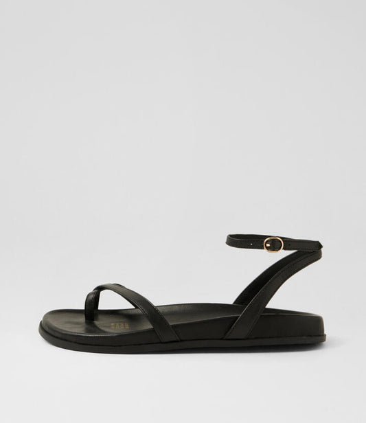 Image of Sandals. Productname: Hello Black Leather Sandals in Black colour by brand - MOLLINI