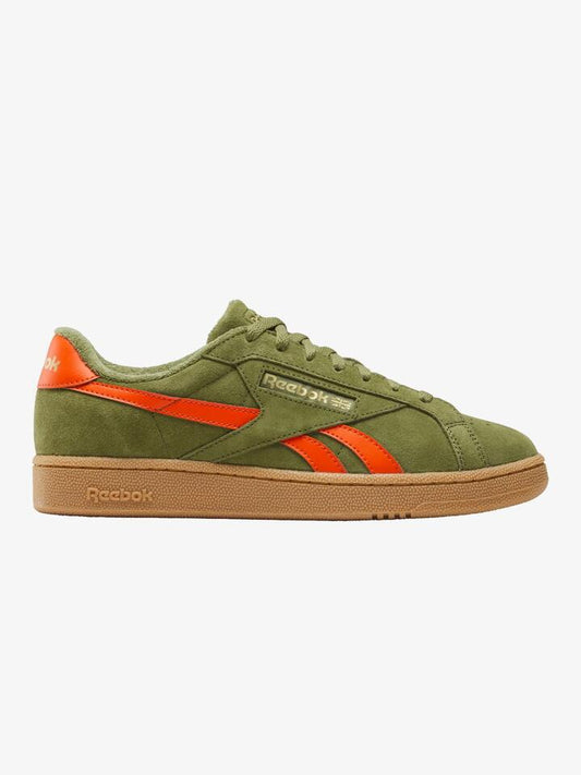 Image of Shoes. Productname: Reebok Men's Club C Grounds UK Shoes in Deepolive/Pumporange/Gum colour by brand - Reebok