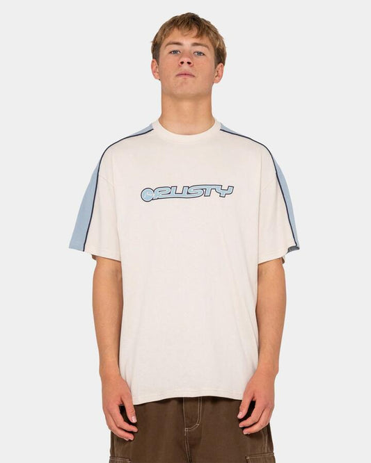 Image of T-Shirts. Productname: rusty Mens Alonso T-Shirt Cream - in Cream colour by brand - Rusty