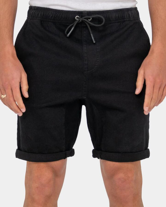 Image of Accessories. Productname: rusty Mens Hooked On Walkshorts Black - in Black colour by brand - Rusty