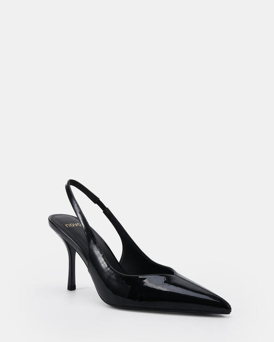 Image of Shoes. Productname: Izay: Black Patent - Women's Court - High Heel in Black colour by brand - Novo