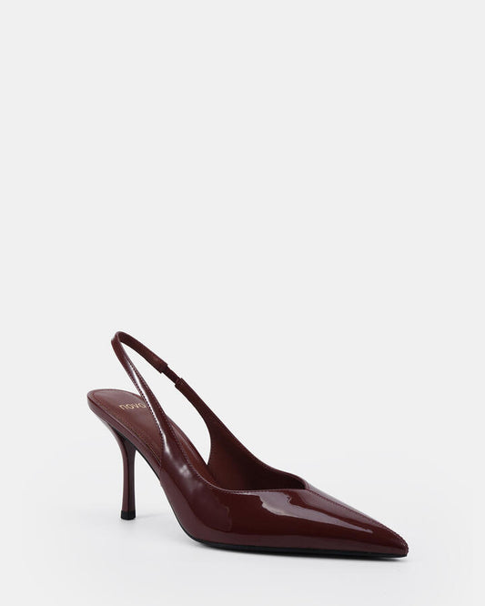 Image of Shoes. Productname: Izay: Plum Patent - Women's Court - High Heel in Plum Patent colour by brand - Novo