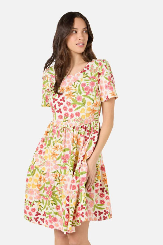 Image of Dresses. Productname: Liberty Native Smock Dress in Cream colour by brand - Princess Highway