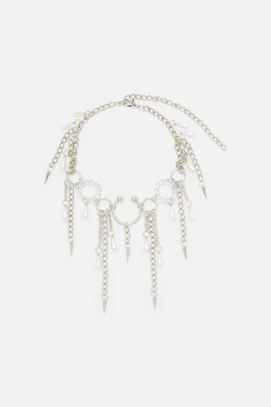 Image of Jewelry. Productname: Spike Chain Choker in Silver colour by brand - Dangerfield