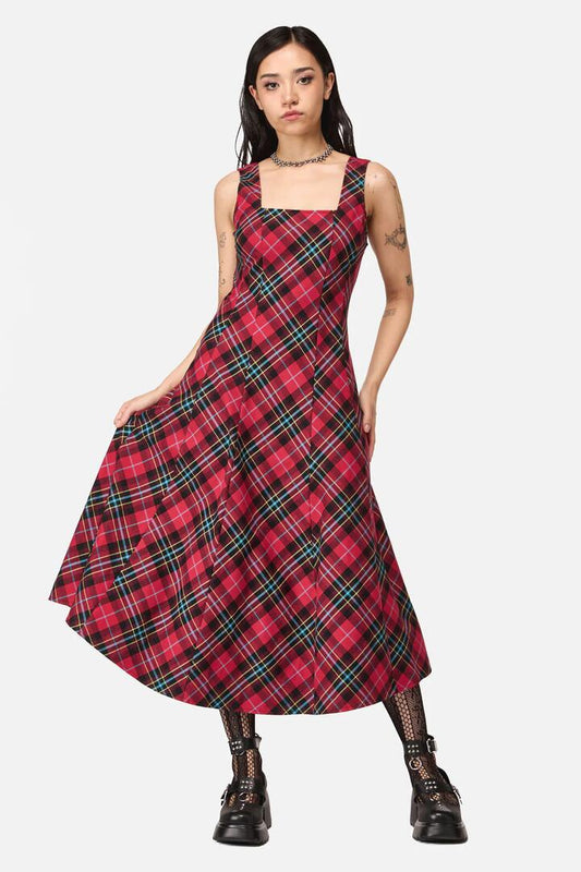 Image of Dresses. Productname: Stop It Grunge Tartan Midi Dress in Multi colour by brand - Dangerfield